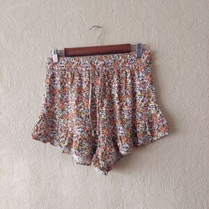 Wild Fable floral high waist pull-on drawstring shorts Sz small